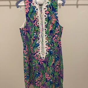 Lilly Pulitzer Tropical Print Dress with Pink and Green